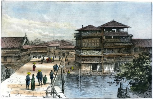 Yebisu Bashi, Osaka, Japan, 1891. Artist: A Forsyth