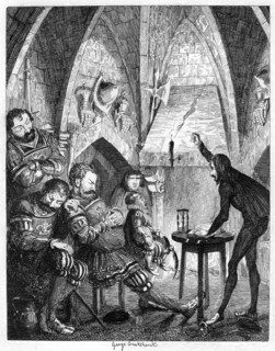 Edward Underhill the hot gospeller preaching to the giants in the by-ward or Gate Tower, 1840. Artist: George Cruikshank