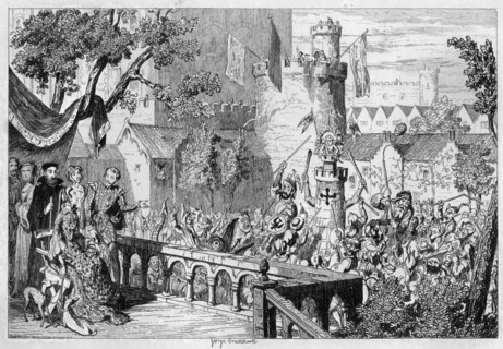 Masque in the palace garden of the Tower of London, 1840.Artist: George Cruikshank