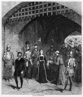 Feckenham offering Lady Jane Grey a pardon on her way to trial, 1553 (1840). Artist: George Cruikshank