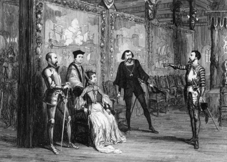 Sir Thomas Wyatt dictating terms to Queen Mary in the White Tower, c1553 (1840). Creator: George Cruikshank.