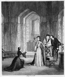 Lady Jane Grey imploring Queen Mary to spare her husband's life, 1554 (1840).Artist: George Cruikshank