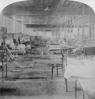 'Mud Hall', the last prison occupied by the British officers at Pretoria, South Africa, 1901.Artist: Underwood & Underwood