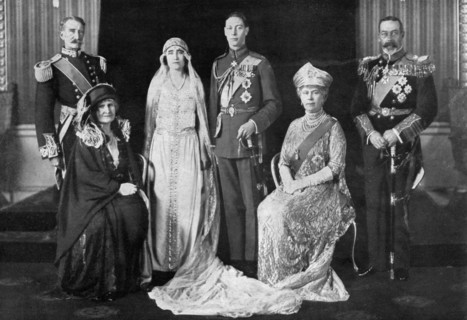 The wedding of the Duke of York and Lady Elizabeth Bowes-Lyon, 1923.  Creator: Unknown.