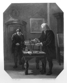 Pieter van Musschenbroek and Andreas Cunaeus, Dutch scientists, c1870. Artist: CL van Kesteren