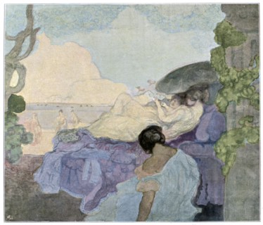 Women relaxing by the sea, 1898. Creator: Charles Conder.