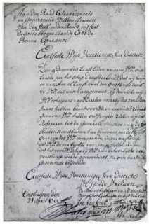 A letter from the Dutch East India Company to Willem Adriaan van der Stel, 18th century (1931). Artist: Unknown