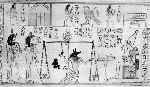 'Judgement of the Dead', from the Temple of Deir-el-Bahari, Egypt, c1025 BC (1936). Artist: Unknown