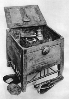 An Ancient Egyptian wooden toilet case, 1936. Artist: Unknown