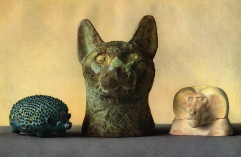 Animal carvings from the New Kingdom and Late Period, Egypt, 1936. Artist: Unknown