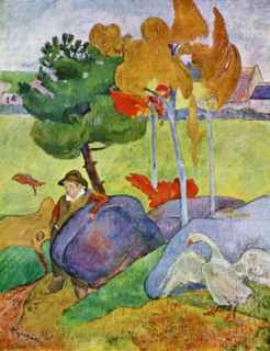 'Little Breton Boy with a Goose', 1889 (1939).Artist: Paul Gauguin