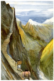 The Nerpani track, Tibet, 1898.Artist: FA Brockhaus