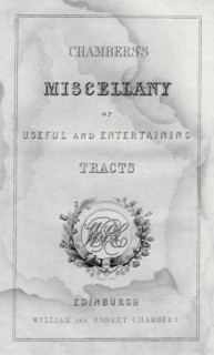 Title page of Chambers's Miscellany of Useful and Entertaining Tracts. Artist: Unknown