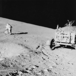 Astronaut David Scott (b1932) on the slope of Hadley Delta during Apollo 15, 1971.Artist: NASA