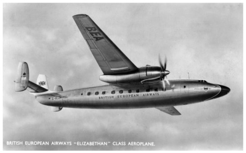 British European Airways 'Elizabethan' class aeroplane, 20th century. Artist: Unknown