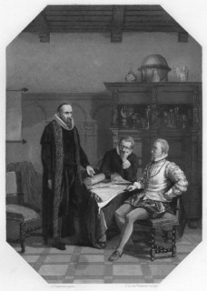 Johan van Oldenbarnevelt meeting Earl of Leicester, 1585-1587 (c1870).Artist: Van Kesteren