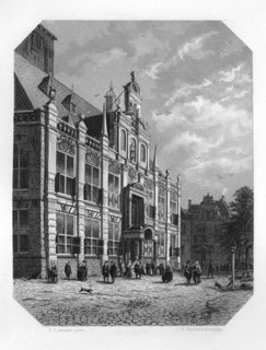 The Town Hall at Delft, Netherlands, 1620 (c1870).Artist: JH Rennefeld