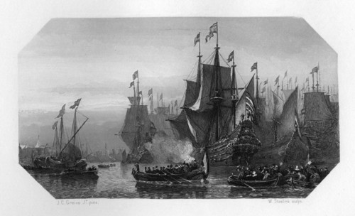 Piet Pieterszoon Hein brings in the silver fleet, Netherlands, 1629 (c1870). Artist: W Steelink