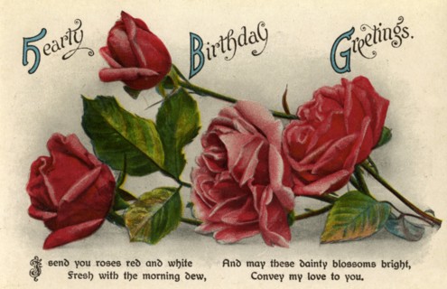 Birthday card, c1900-1929(?). Artist: Unknown