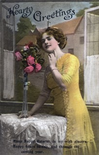 'Hearty Greetings', birthday card, c1918. Artist: Unknown
