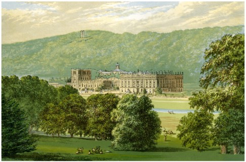 Chatsworth House, Derbyshire, home of the Duke of Devonshire, c1880. Artist: Unknown