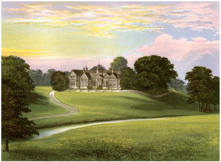 Bramall Hall, Cheshire, home of the Davenport family, c1880. Artist: Unknown