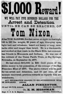 Wanted poster for the outlaw Tom Nixon, c1877 (1954). Artist: Unknown