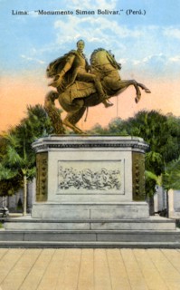 Simon Bolivar monument, Lima, Peru, early 20th century. Artist: Unknown