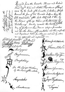 Reduced facsimile of a treaty between the British and Native American tribes, 1769, (c1880). Artist: Unknown