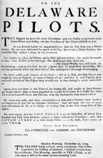 Facsimile of the proclamation about the tea ship, 1773 (c1880). Artist: Unknown