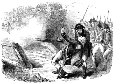 Death of Isaac Davis, 1775 (c1880). Artist: Unknown