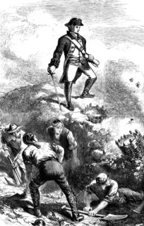 The defence of Breed's Hill, Prescott in the redoubt, 1775 (c1880). Artist: Unknown