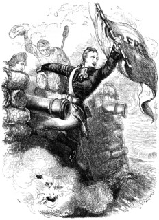 Sergeant Jasper recovering the flag, 1776 (c1880). Artist: Unknown