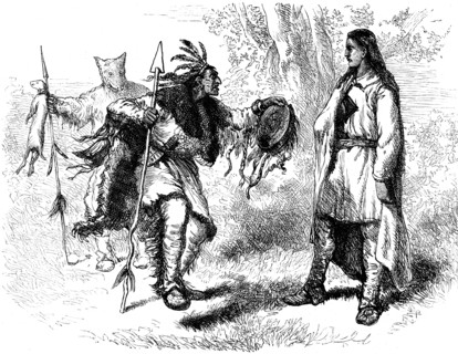 Converted Native Americanan and 'Powows', c17th century (c1880). Artist: Unknown