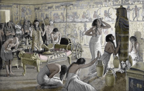 Scene of mourning at the funerary temple of Tutankhamun, Egypt, 1325 BC (1933-1934). Artist: Unknown
