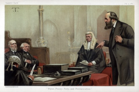 'Purse, Pussy, Piety, and Prevarication', 1882. Artist: Unknown