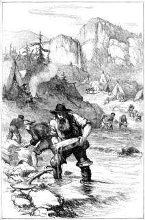 Gold washing in California, c1840s (c1880). Artist: Unknown