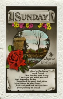 'For Sunday', birthday card, c1935. Artist: Unknown