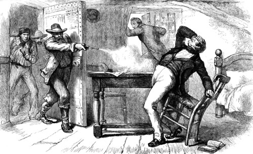 Murder of Joseph and Hyrum Smith, 1844 (c1880). Artist: Unknown