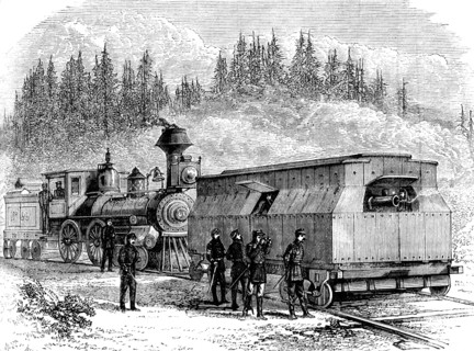 A railroad battery, American Civil War, 1861-1865 (c1880). Artist: Unknown