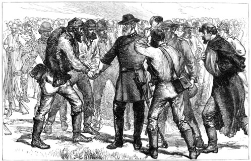 General Robert E Lee's farwell to his soldiers, 1865 (c1880). Artist: Unknown