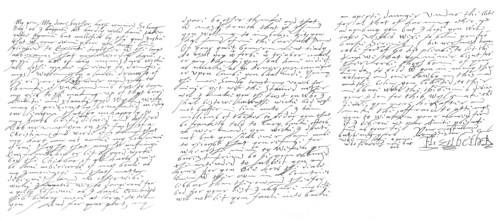 Letter by Elizabeth I, Queen of England, to James VI of Scotland, c1588 (1865).Artist: Frederick George Netherclift