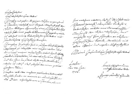 Letter by George Frideric Handel, 1750 (1865).Artist: Frederick George Netherclift