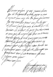 Letter by Henrietta Maria, Queen of Charles I, 17th century (1865).Artist: Frederick George Netherclift