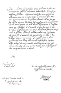 Letter by Henry Frederick, Prince of Wales, to King Henry IV of France, 1606 (1865).Artist: Frederick George Netherclift