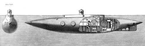 'The Displacement Sinking and Rising Submarine Boat 'Nautilus'', 1887. Artist: Unknown