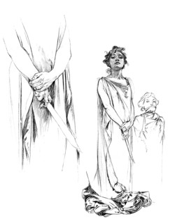 Studies in pencil for the Medee poster, 1899. Artist: Unknown