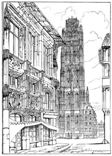'The Cathedral Spire, Rouen', 1835 (1900). Artist: Unknown