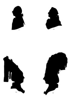 A study of four silhouettes, 1782 (1912). Artist: Unknown