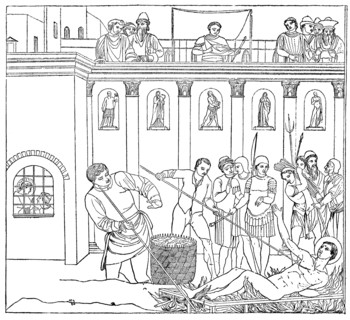 The Martyrdom of St Laurence, 1882. Artist: Unknown